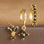 3PCS Vintage Stainless Steel Huggie Ear Piercing Sets Square Hoop