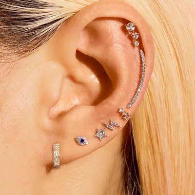 1PC 2023 Daith Ear Ring Piercing Star Eye Tragus Helix Septum Steel