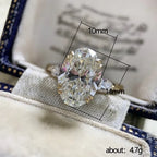 925 Sterling Silver Zirconia Gorgeous Shiny Oval Stone Ring Engagement Wedding Luxury Fine Jewellery