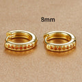 8mm Stainless Steel Minimal Hoop Earrings Zirconia Helix Tragus