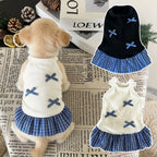 Dog Skirt for Small Dogs, Chic Puppy Dress with Simple Bow, Cute Cat Vest Dress Fashion Pet Clothes for Spring