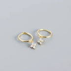 2PC Stainless Steel Cubic Zirconia Small Hoop Earrings Helix Tragus