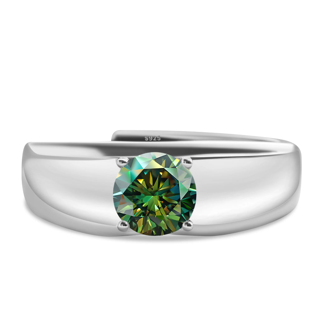 925 Sterling Silver Moissanite Ring for Men and Women, White Gold Plated, Engagement, Wedding Jewelry, Trend Gift, 1 Carat, 2024