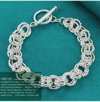 Pretty Circle Fashion Bracelet 925 Sterling Silver Wedding Party Jewellery