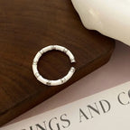 925 Sterling Silver Luxury Jewellery Black White Bamboo Adjustable Ring Couple Accessory