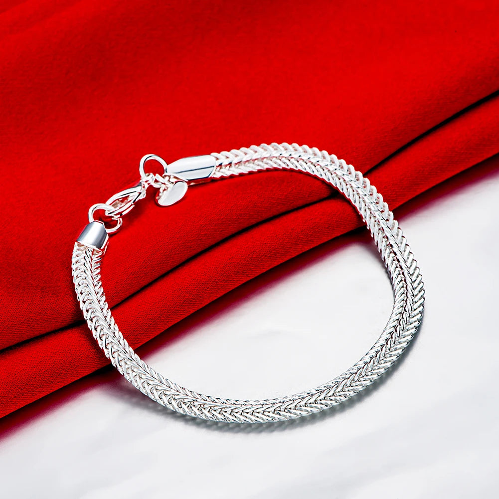 20cm Cute Chain Bracelet 925 Sterling Silver Noble Men Women Fashion Jewelry