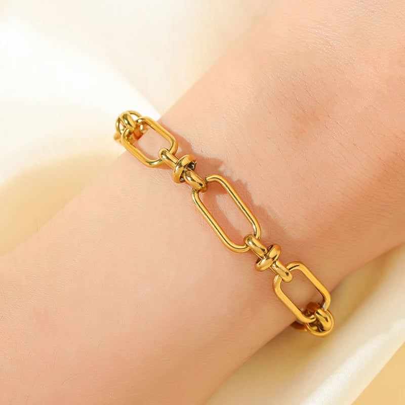 Flower Butterfly Heart Stainless Steel Charm Bracelet Gold Colour