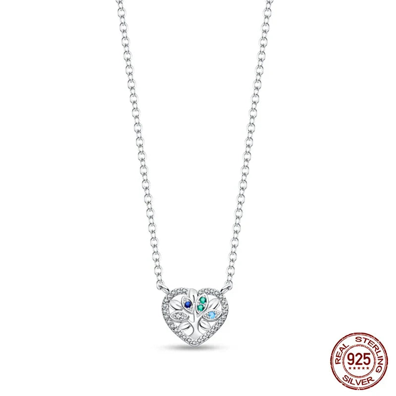 925 Sterling Silver Luminous Firefly Heart Shaped Zircon Pendant Necklace For Women Fashion Anniversary Birthday Jewelry Gifts