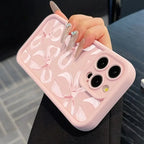 Gentle Pink Bow Soft Case for iPhone 16 17 15 14 13 12 11 Pro Max Plus SE