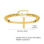 Beads Chain Virgin Mary Bracelet For Women, Stainles Steel Rosary Cross Bracelets, Gold Plated Faith Jewelry Gift