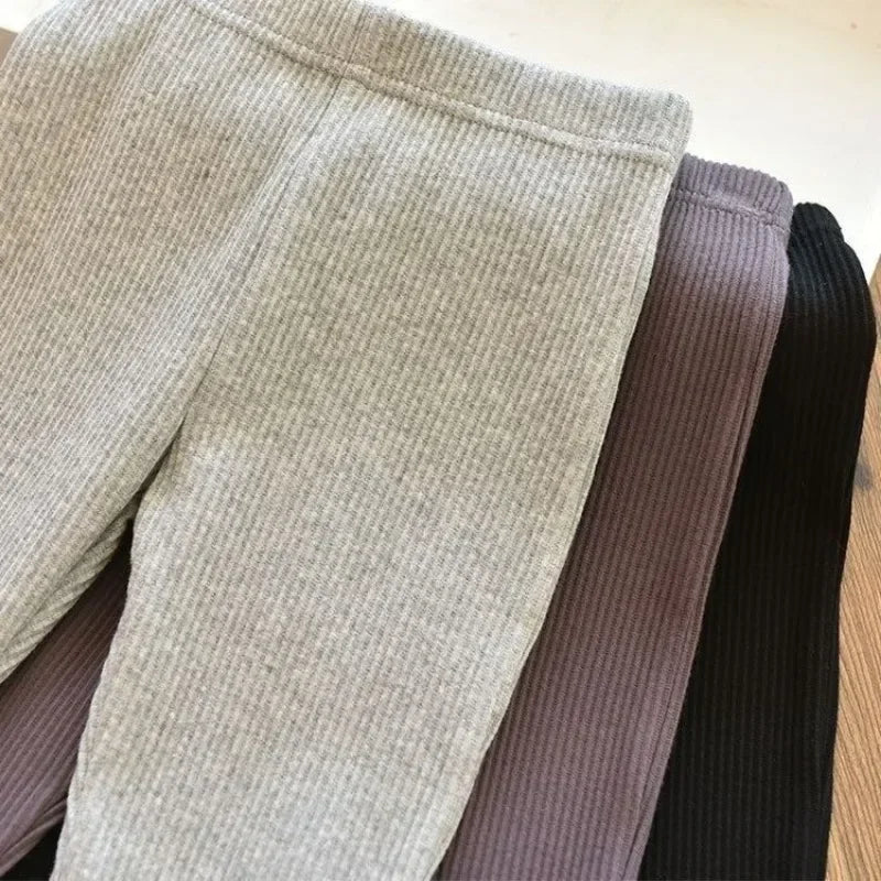Girls Flare Leggings 2025 Casual Elastic Pants Heart Embroidery Slim Fit