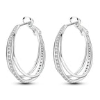 925 Sterling Silver Multi Circle Minimalist Hoop Earrings Birthday Jewellery