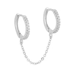 New Stainless Steel Cubic Zirconia Hoop Earrings Small Pendant