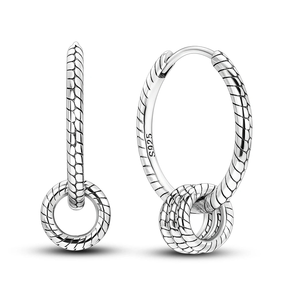 925 Sterling Silver Crystal Circular Eardrops Fashion Versatile Drop Earrings