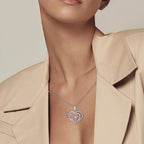 925 Sterling Silver Luminous Firefly Heart Shaped Zircon Pendant Necklace For Women Fashion Anniversary Birthday Jewelry Gifts