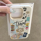 Travel Collage Lychee Case for iPhone 17 16 15 14 13 12 Pro Max
