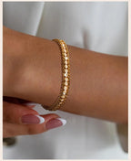 Charms Tennis Bracelet for Women, Cubic Zirconia Chain Bracelet Adjustable,Stainless Steel Miami Link CZ Bangle Gift