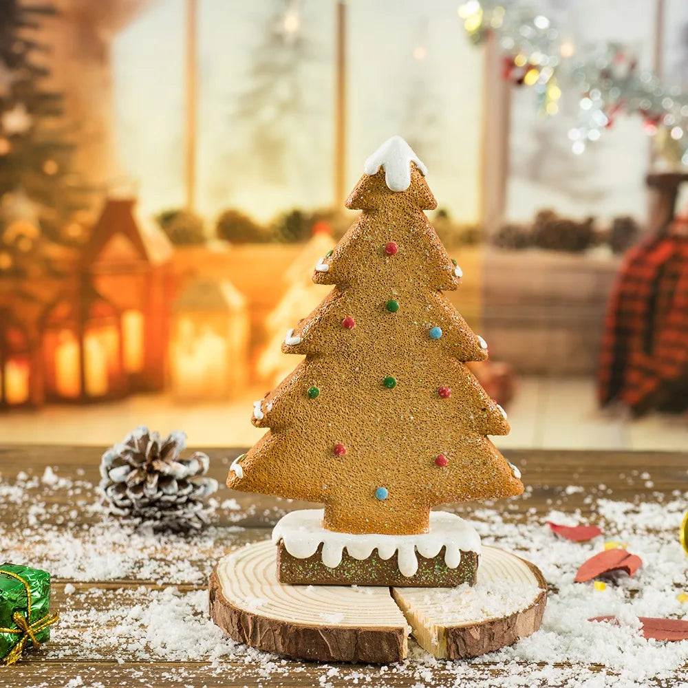 15cm Resin Gingerbread Christmas Tree Figurines Holiday Decoration Xmas Gift
