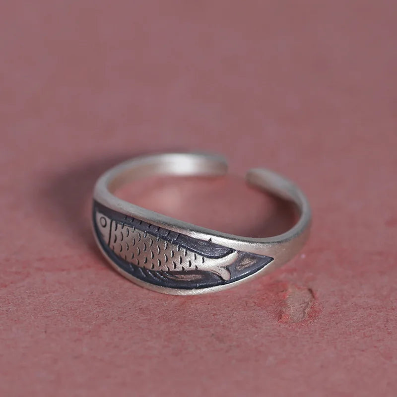 Fish Adjustable Ring 925 Sterling Silver Engagement Ladies Jewellery Gift
