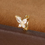 1Pc Stainless Steel Small CZ Hoop Cartilage Earrings Tiny Cross
