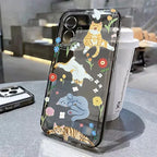 Graffiti Cartoon Dog Cat Case for iPhone 16 15 14 13 12 11 Pro Max XR SE3