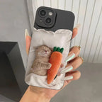 Funny Cute Cat Silicone Case for Samsung Galaxy A14 A34 A54 S23 S22