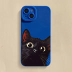 Cute Black Cat Silicone Case for iPhone 17 16 15 14 13 12 Pro Max