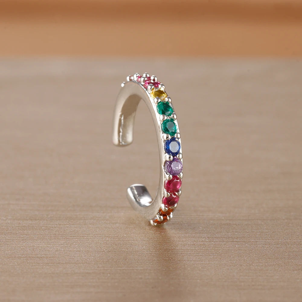 1PC Simple Metal Crystal Ear Cuff Non Piercing Fake Cartilage Clip