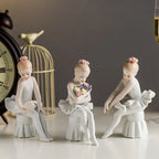 Ceramic Ballet Girl Figurine Doll Interior Home Decoration Living Room Creative Gift