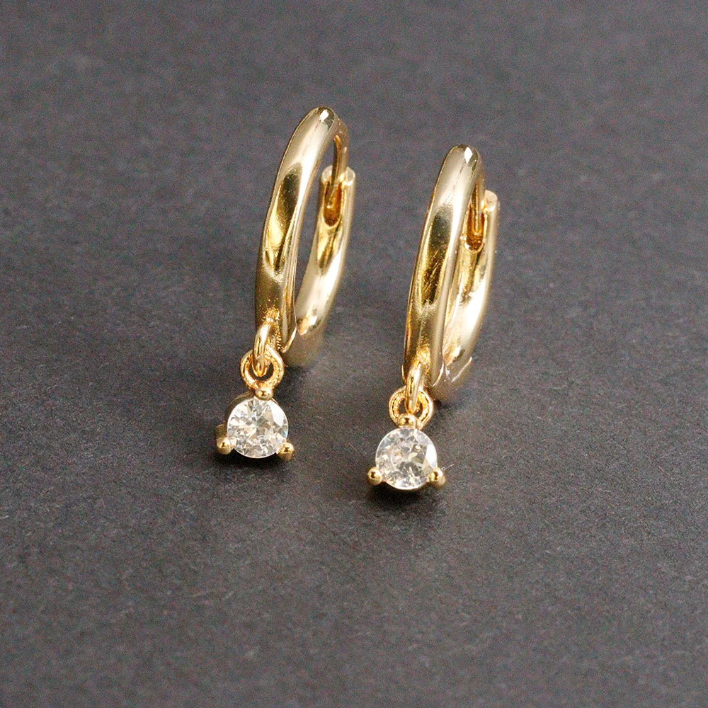 Fashion Stainless Steel Zircon Chain Hoop Earrings Helix Tragus