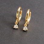 Fashion Stainless Steel Zircon Chain Hoop Earrings Helix Tragus