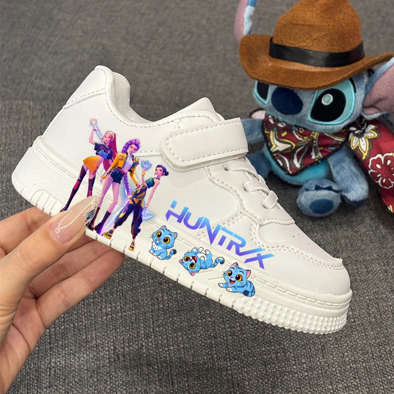 K-pop Girls Fashion White Trainers Student Anti-slip Breathable Sport Shoes