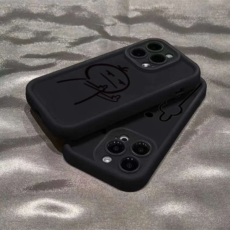 Cartoon Fun Stickman Case for iPhone 17 16 15 14 13 12 11 Pro Max XR XS SE2