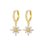 2PCS Gold Colour Star Dangle Earrings Luxury Star Pendientes y2k Jewelry