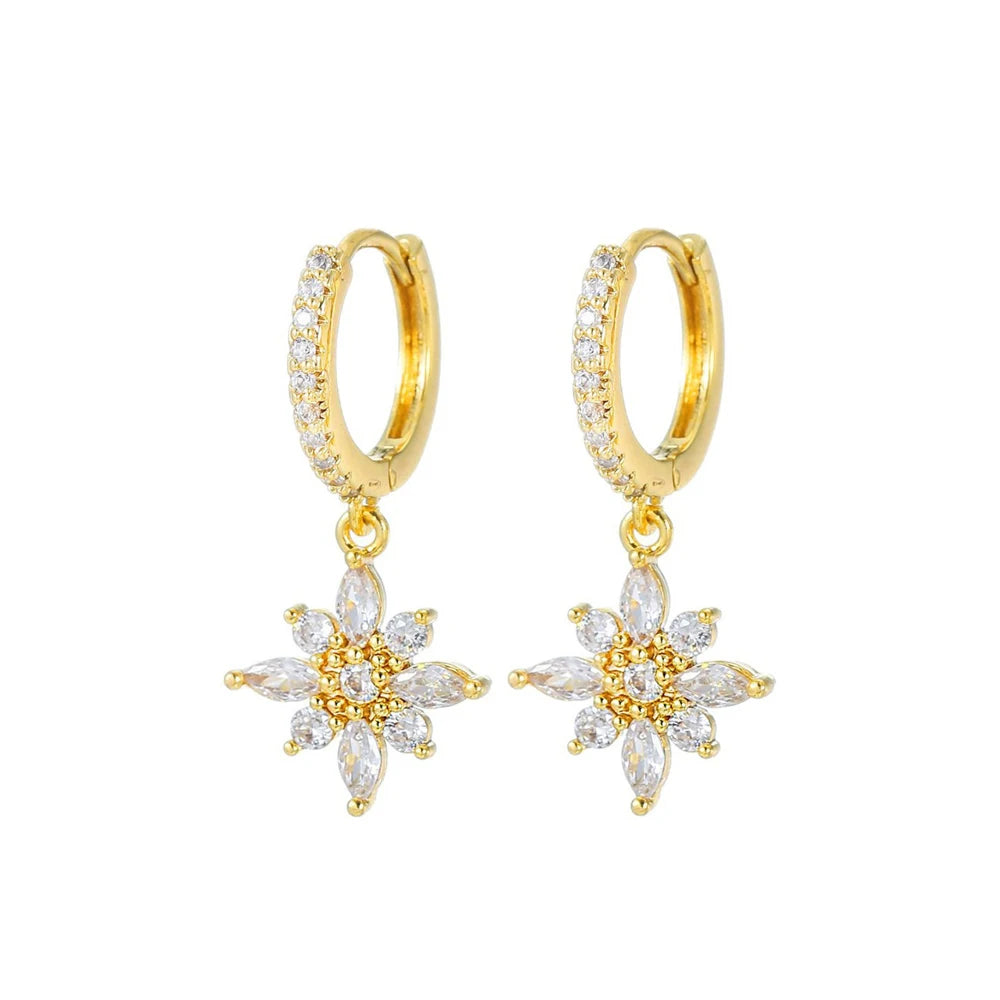 2PCS Gold Colour Star Dangle Earrings Luxury Star Pendientes y2k Jewelry