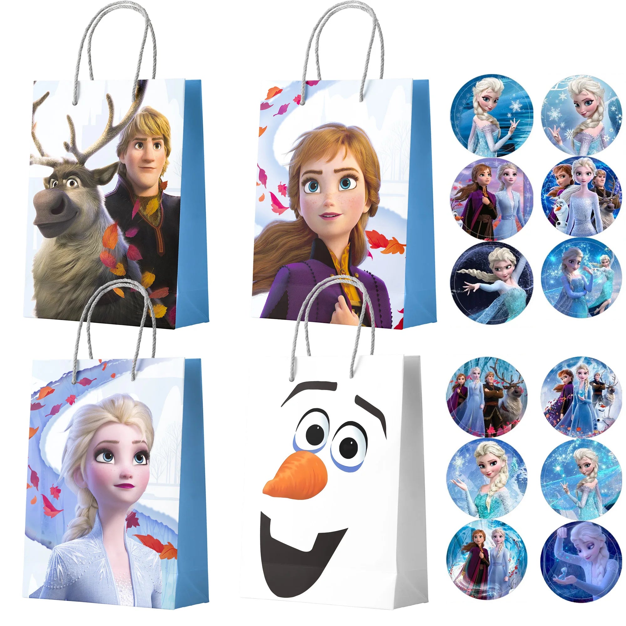 24pc Frozen Elsa Birthday Gift Bags & Stickers Party Favor Bags - Ship from UK