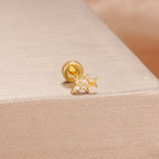 1PC Stainless Steel Star Moon Cartilage Piercing 18K Gold Plated