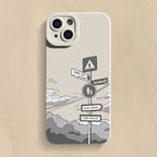 Simple Oil Painting Road Sign Case for Samsung S24 S23 Ultra A54