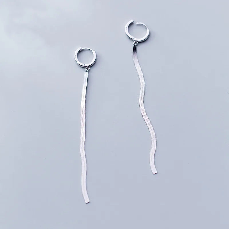 Vintage Long Tassel Geometric Square Drop Earrings Korean Thread