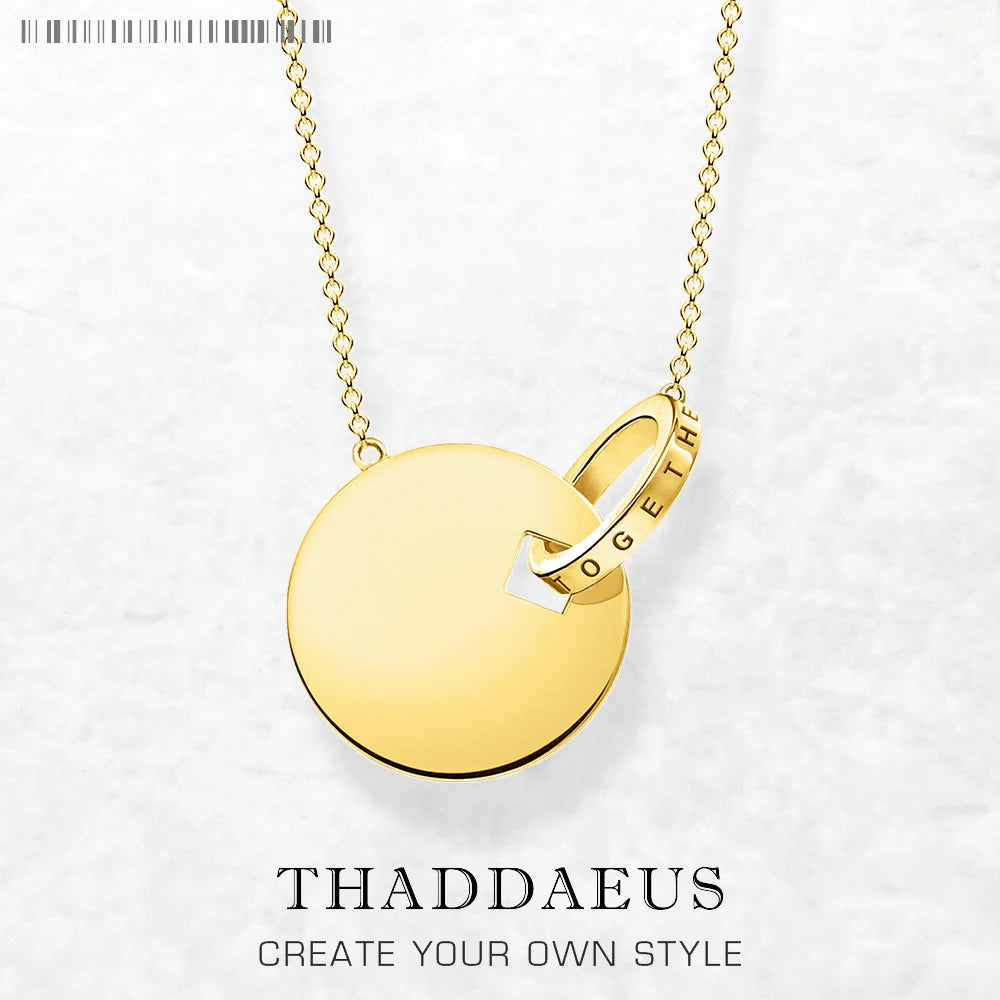 Round Ornament Necklace & Earring Set 925 Sterling Silver Together Forever