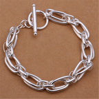 Noble Wedding Chain Bracelet 925 Sterling Silver Men Women Christmas Gift