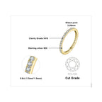 JewelryPalace Moissanite D Color Eternity Total 0.6ct 925 Sterling Silver Wedding Band Ring for Women Yellow Rose Gold Plated