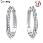 925 Sterling Silver U-shaped Simple Versatile Hoop Earrings Jewellery Gift
