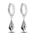 925 Sterling Silver Starry Love Tail Hoop Earrings Women's Jewellery Gift