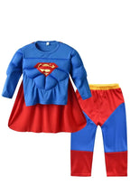 Spiderman Muscle Cosplay Suit Superhero Boys Girls Top Pants Cape Halloween