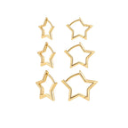 Fashion Stainless Steel Smooth Star Hoop Earrings Women Minimalist