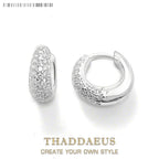 Water Drop Creole Hinged Hoop Earrings 925 Sterling Silver Glam Fashion