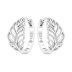 925 Sterling Silver Iris Flower Versatile Hoop Earrings Original Party Gift
