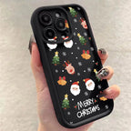 Christmas Santa Elk Case for iPhone 17 16 15 14 13 12 11 Pro Max XR 7 8 Plus