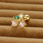 12 Styles Crystal Zircon Mini Fruit Stud Earrings Stainless Steel